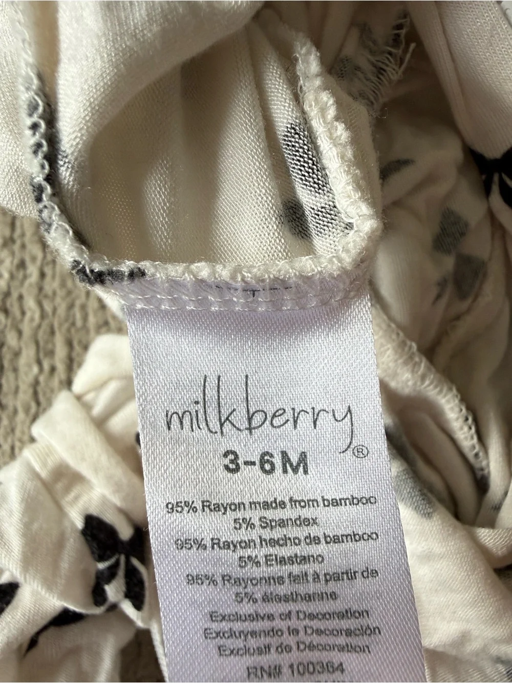Milkberry Baby 3-6M Bamboo Zip Footie Pajamas Bows Strawberries 2 Pack